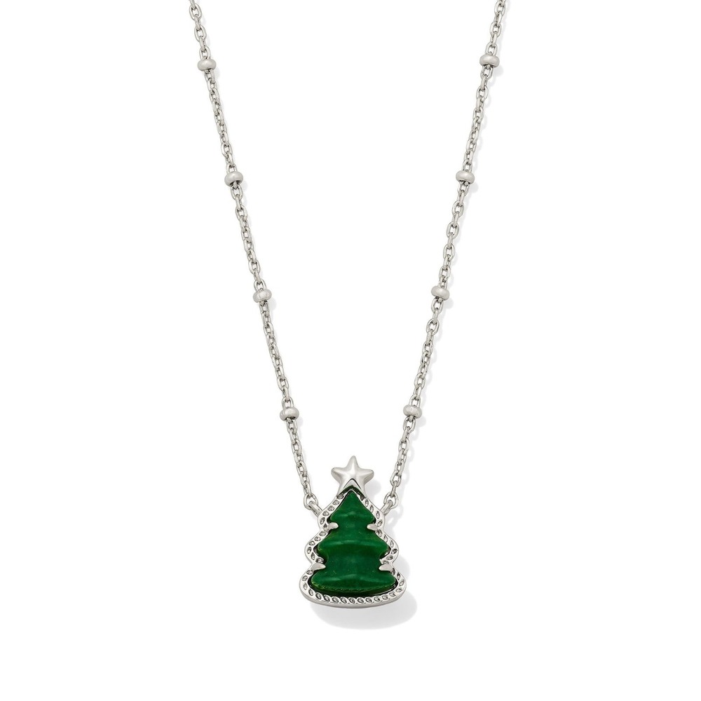 Kendra Scott Holiday Tree Silver Pendant Necklace / NWT & In Dustbag / MSRP $75